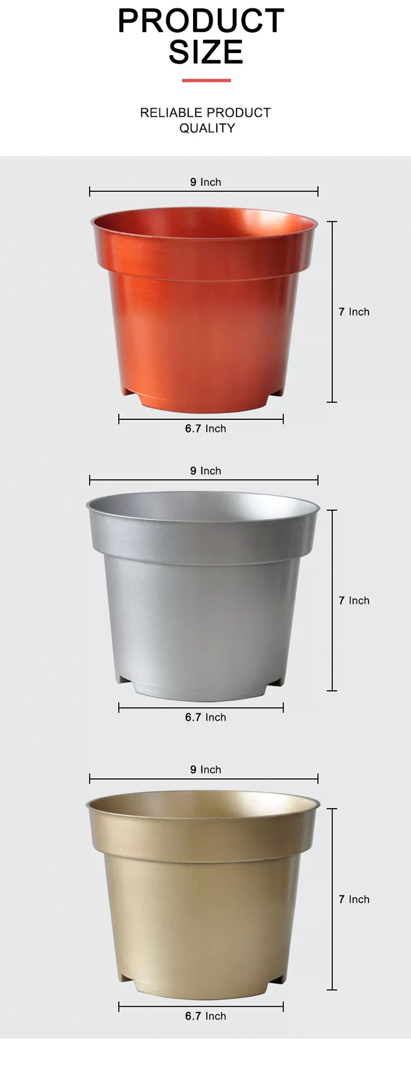 9 inch Glazed Christmas Planter Pots